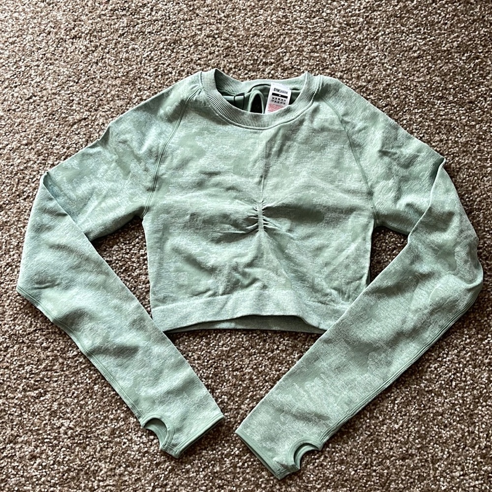 Gymshark Camo seamless long sleeve crop top